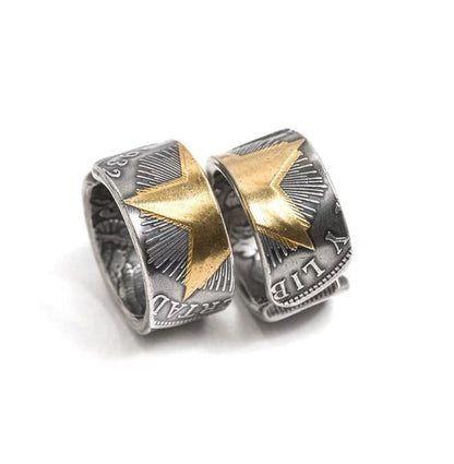 Mongolia Jewelry - Cuban Five-Star Silver Coin Ring