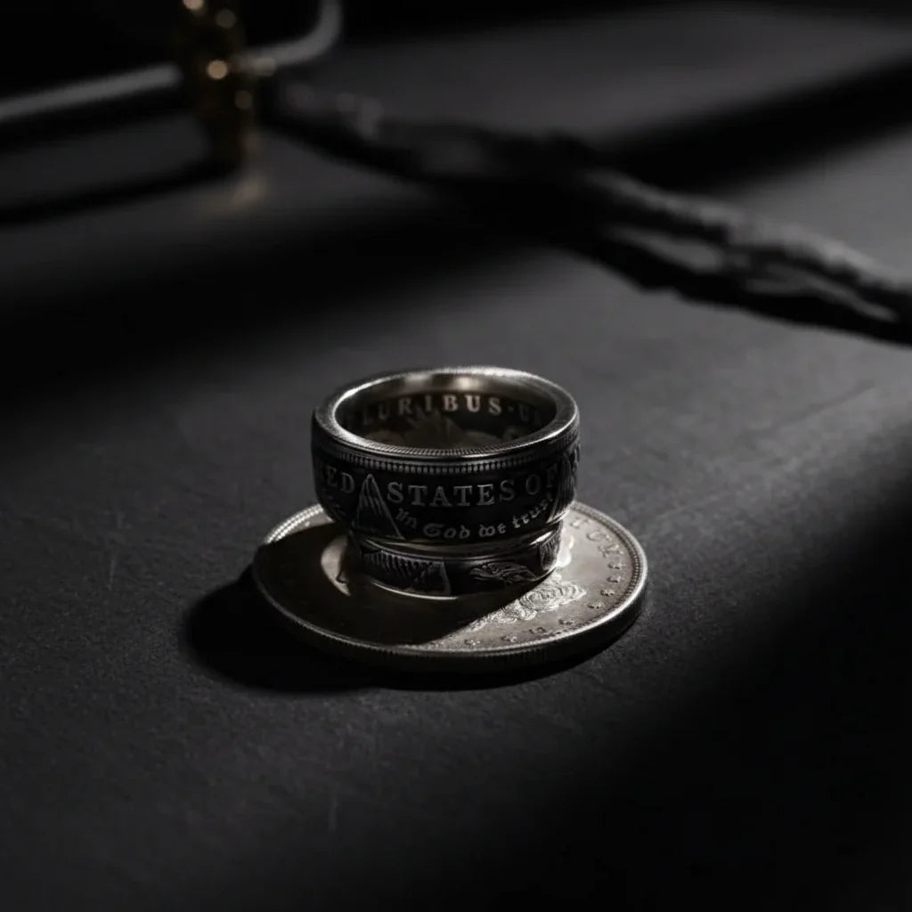 1921 Morgan silver coin ring