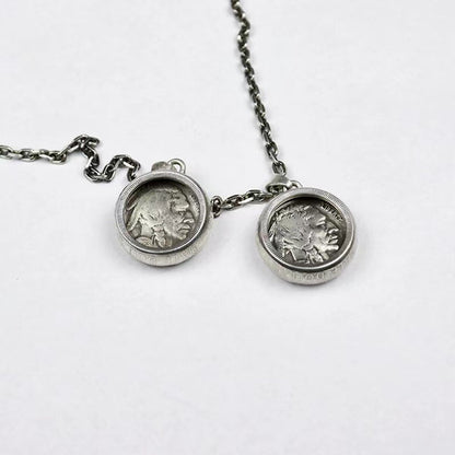 Mongolia Jewelry - American Buffalo Silver Coin Necklace