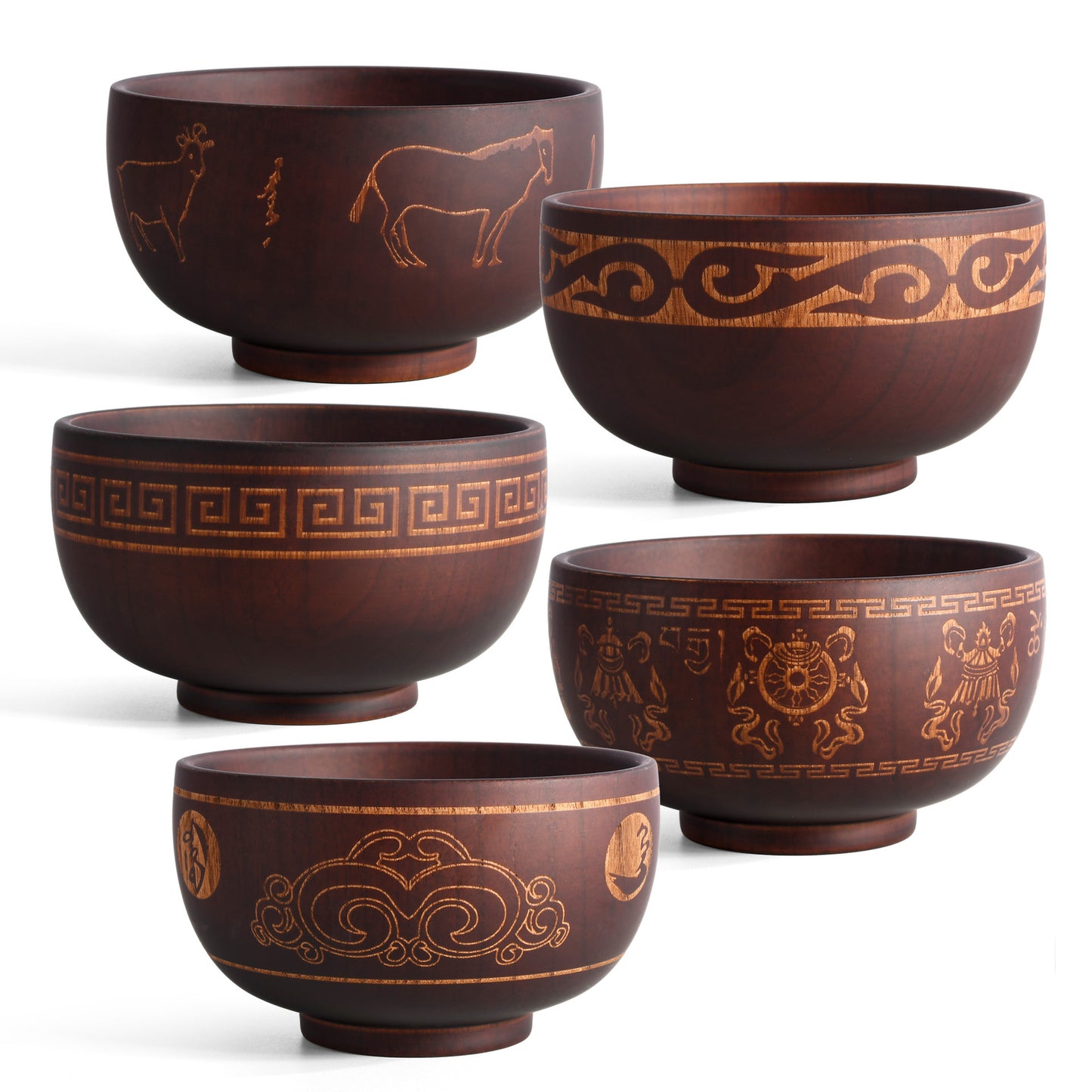 Mongolian Wooden Bowl - Totem