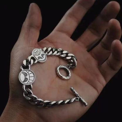 Mongolia Jewelry - Ace Smiley Crying Face 925 Sterling Silver Bracelet