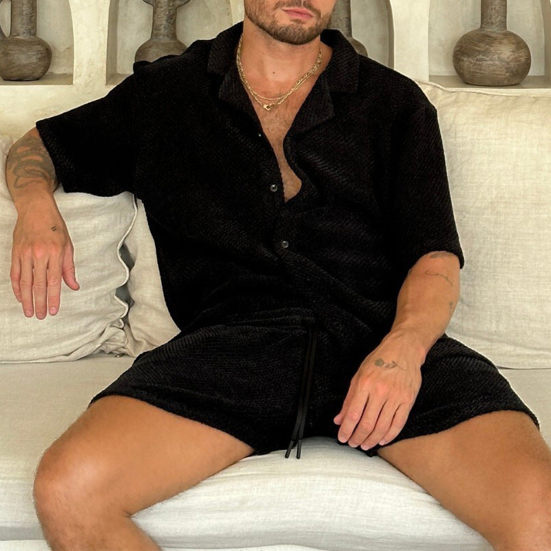 Mongolian Clothing - Men's Casual Two-Piece Set