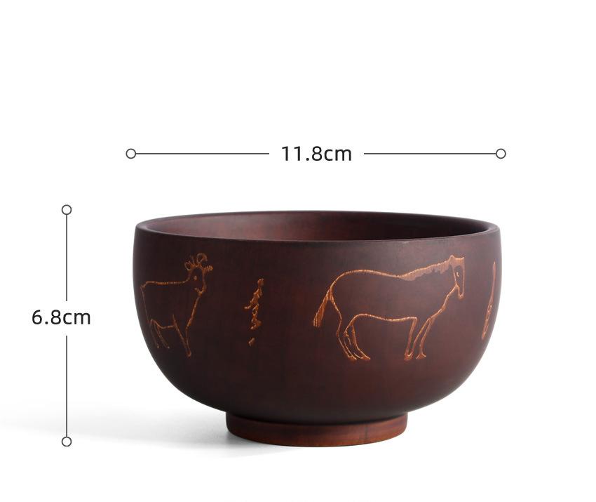 Mongolian Wooden Bowl - Totem