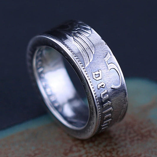 German Mark Silver Coin Ring