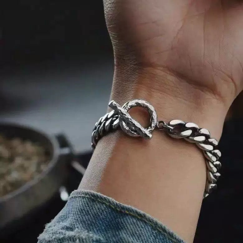 Mongolia Jewelry - Ace Smiley Crying Face 925 Sterling Silver Bracelet