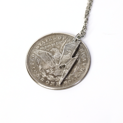 Mongolia Jewelry –Morgan Silver Coin Lightning Pendant