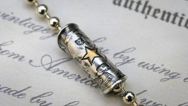 Mongolia Jewelry - Roosevelt Dime Silver Coin Bead Necklace