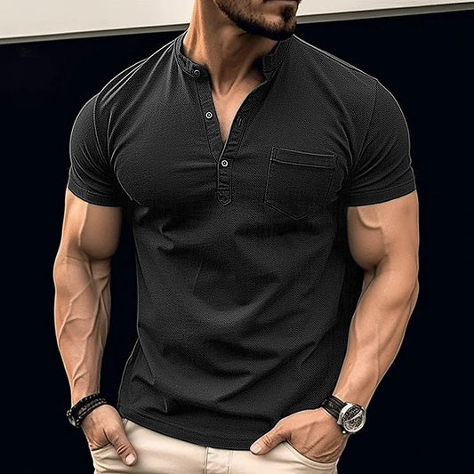 Mongolian Clothing - Henley short sleeve shirt