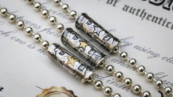 Mongolia Jewelry - Roosevelt Dime Silver Coin Bead Necklace