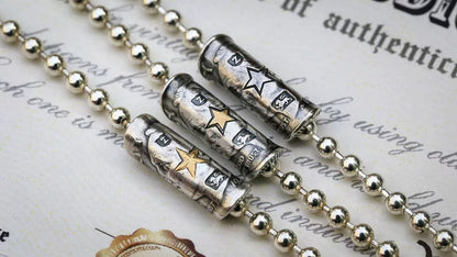 Mongolia Jewelry - Roosevelt Dime Silver Coin Bead Necklace