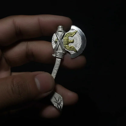 1967 Eagle Axe Pendant — Hand-Carved Coin Art