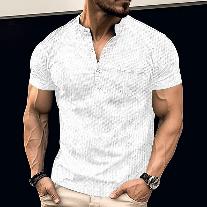 Mongolian Clothing - Henley short sleeve shirt