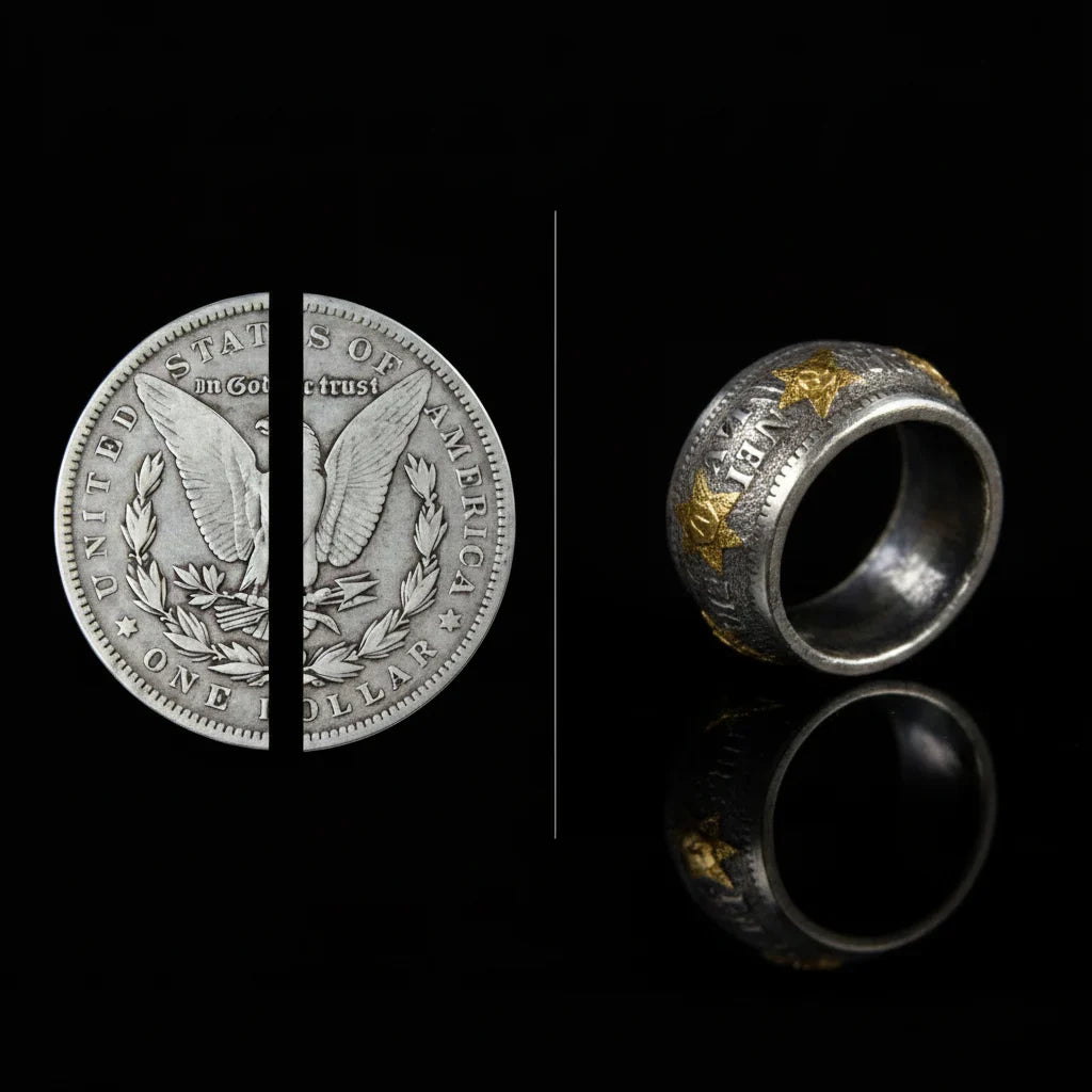 Morgan Silver Star Coin Ring